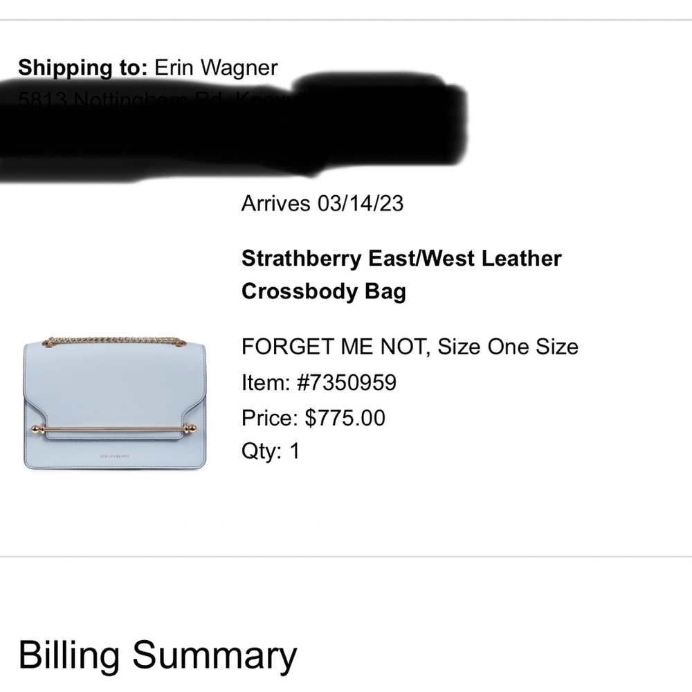 Strathberry Light Blue East West leather crossbody bag - Picture 9 of 9